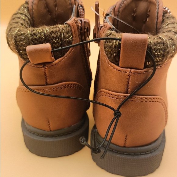 Wonder Nation Tan Kids Boots with Knit Trim - Picture 5 of 11